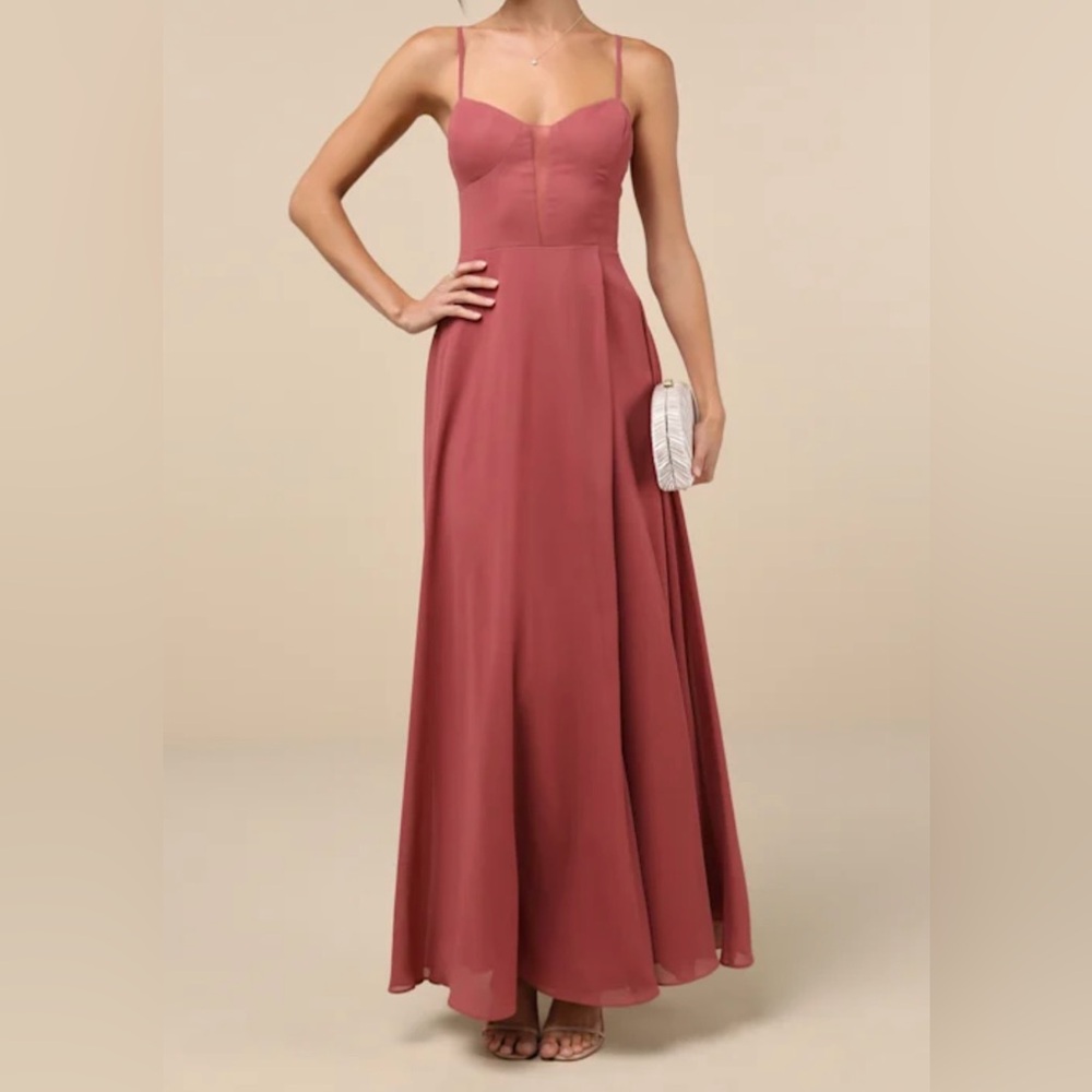 Stunning Grace Rusty Rose Cutout A-Line
Maxi Dress